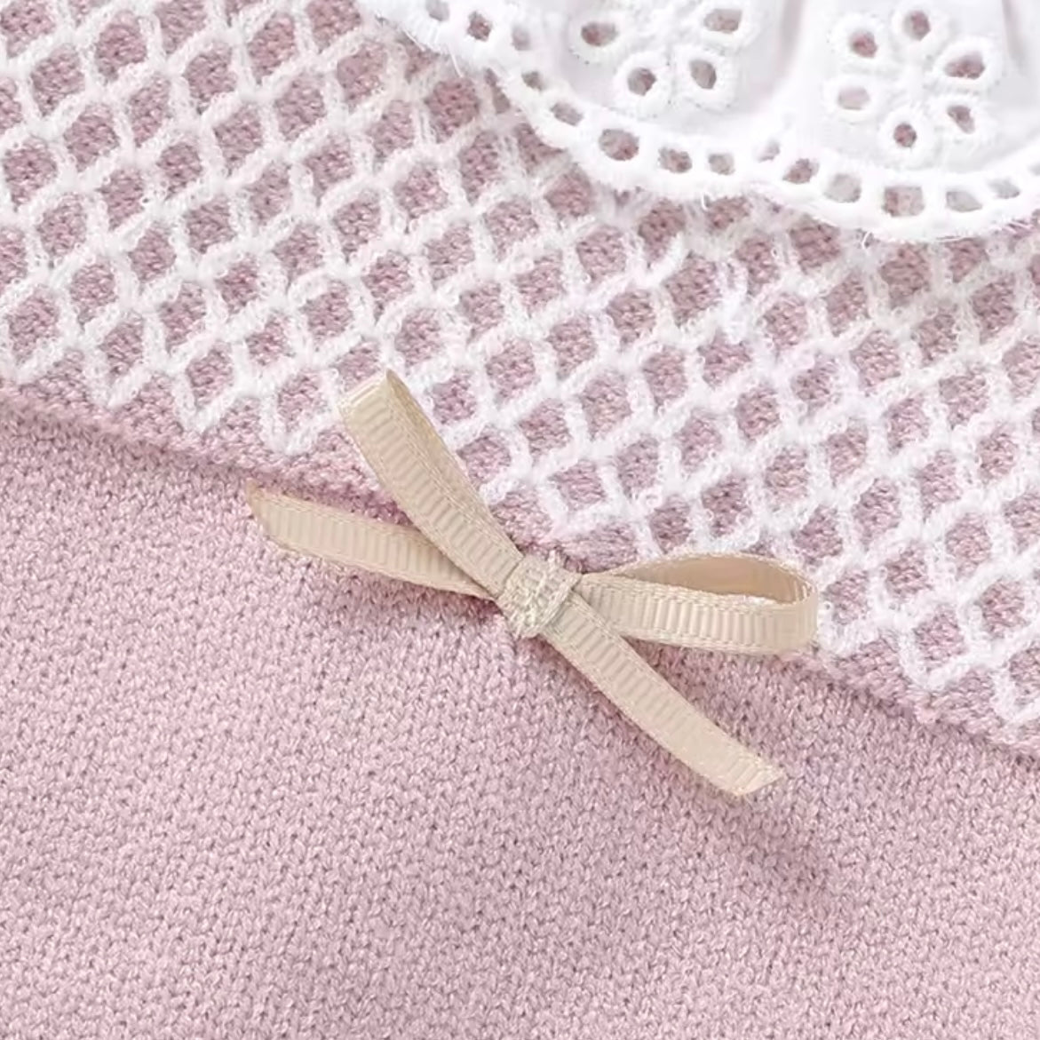 PINK SWIRL TRIM LACE JUMPER AND LEGGING SET