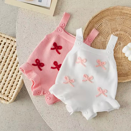 ALTERNATE COLOUR BOW ROMPER BABY GROW