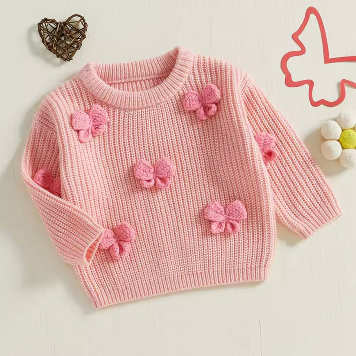 KNITTED 3D BOW JUMPER