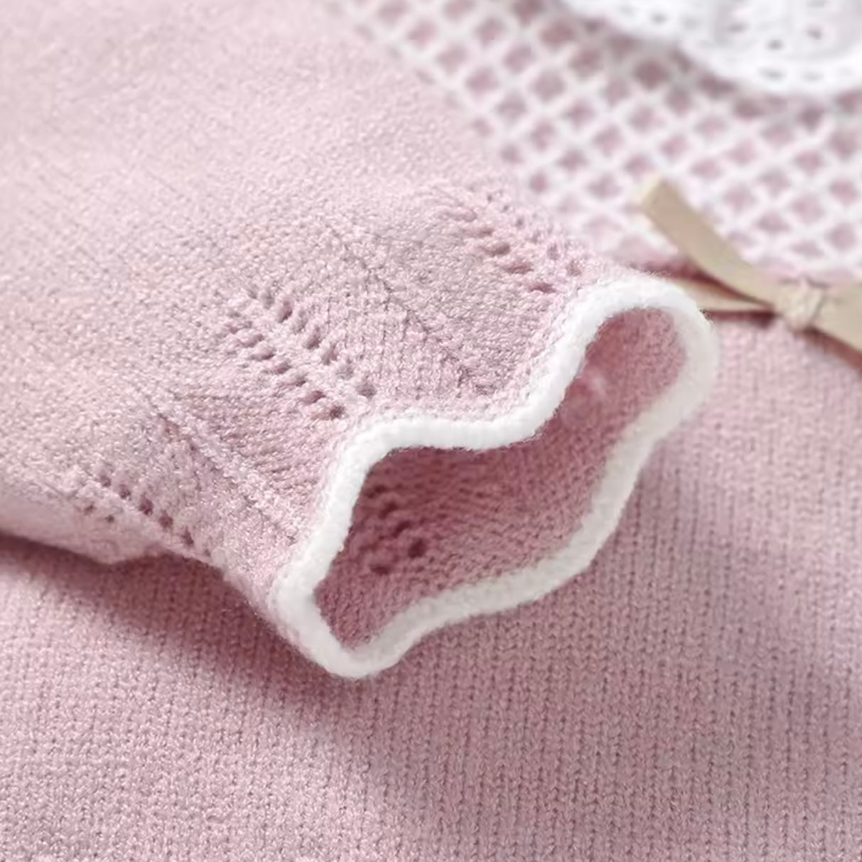 PINK SWIRL TRIM LACE JUMPER AND LEGGING SET
