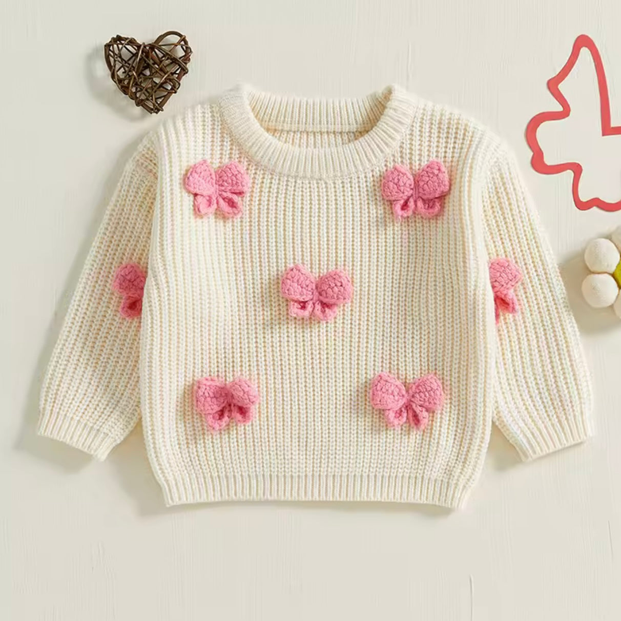 KNITTED 3D BOW JUMPER