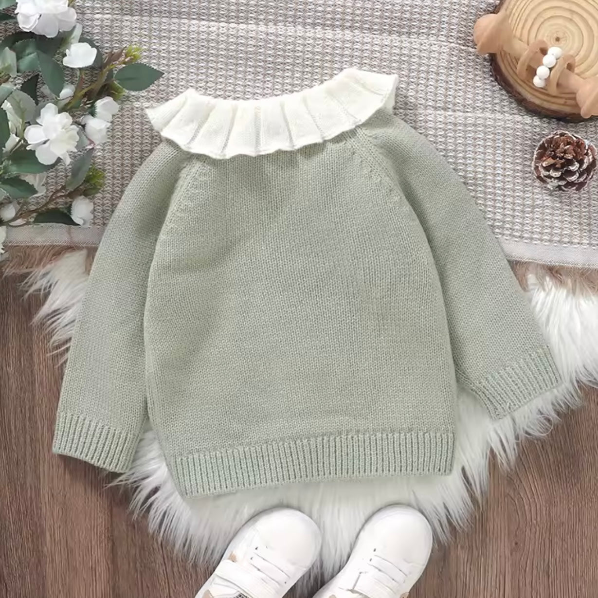 SAGE GREEN CHICKEN CARDIGAN JUMPER