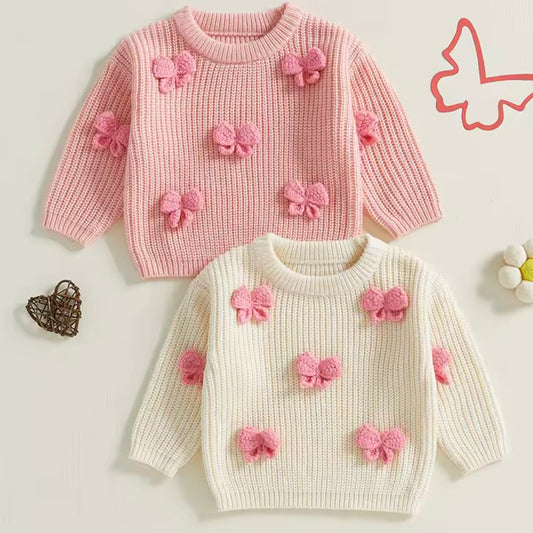 KNITTED 3D BOW JUMPER