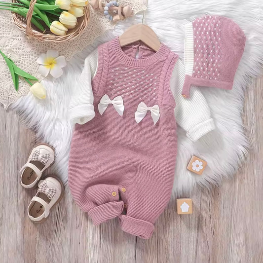 PINK BOW ALL IN ONE HAT SET