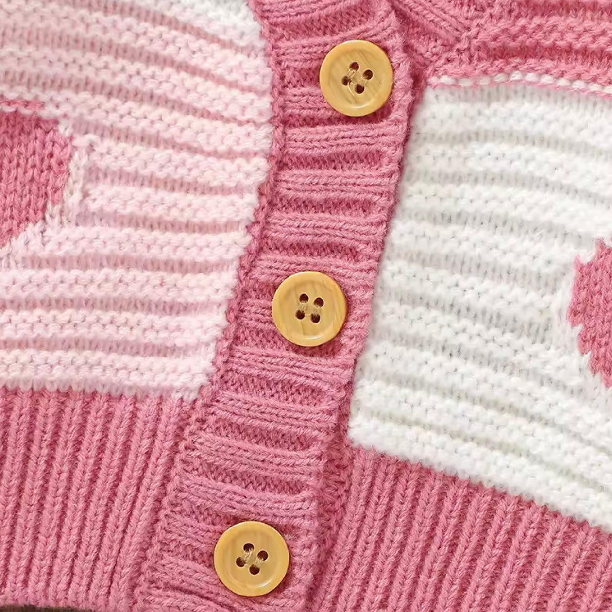 PINK HEART KNITTED CARDIGAN