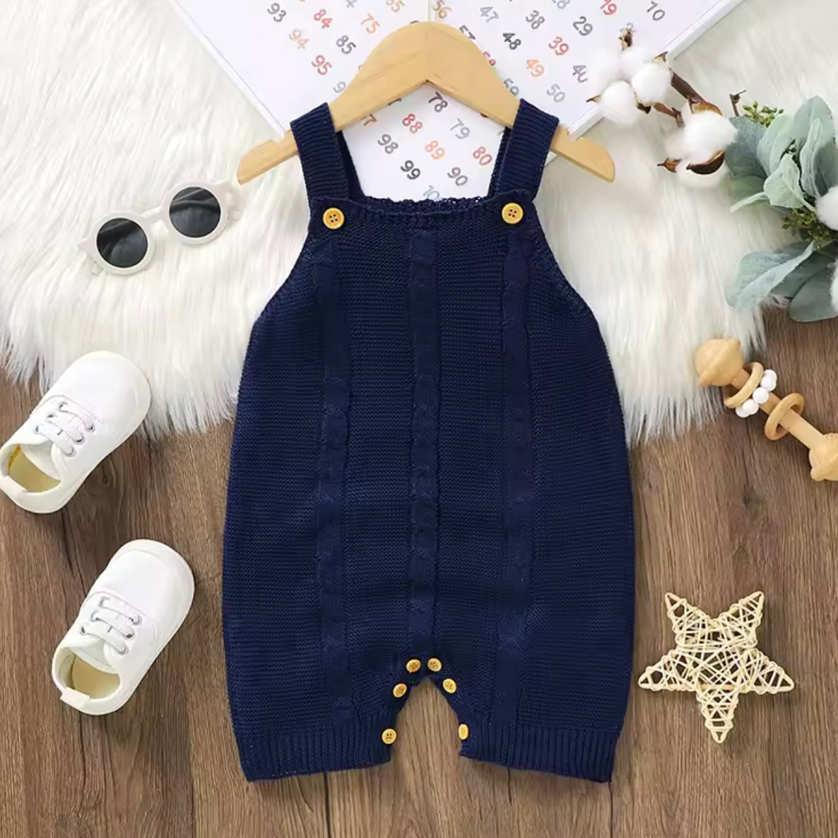 NAVY BLUE PINAFORE ROMPER