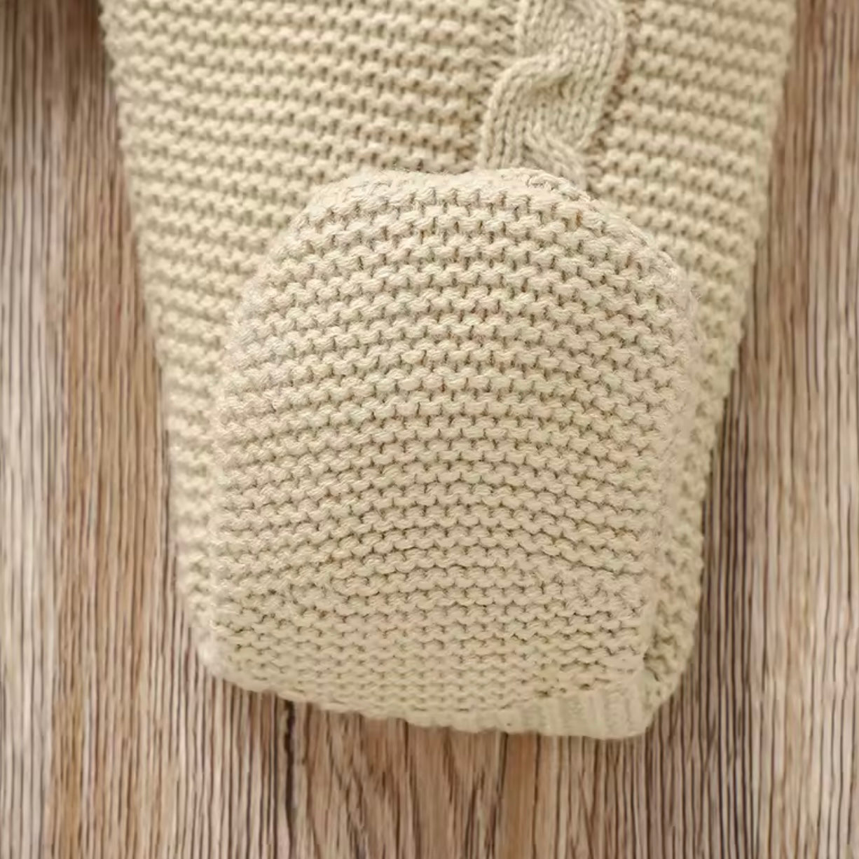 BEIGE CAMEL COLLARED ROMPER AND JUMPER SET