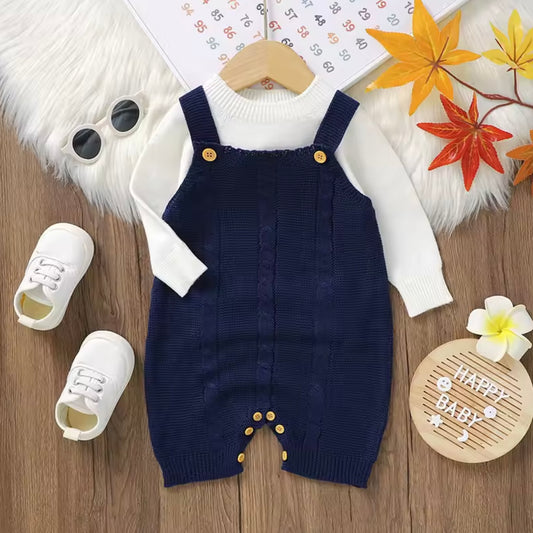 NAVY BLUE PINAFORE ROMPER