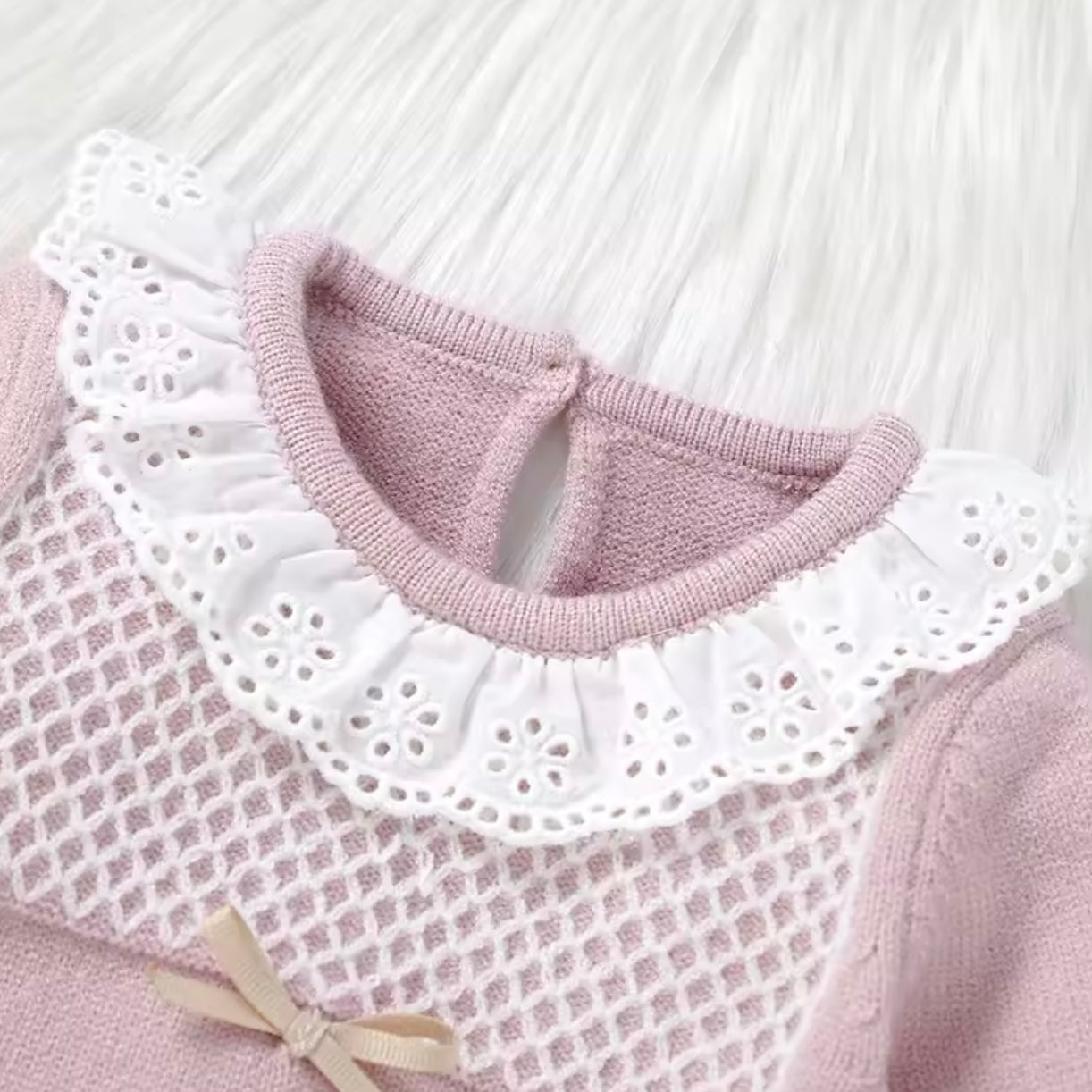 PINK SWIRL TRIM LACE JUMPER AND LEGGING SET