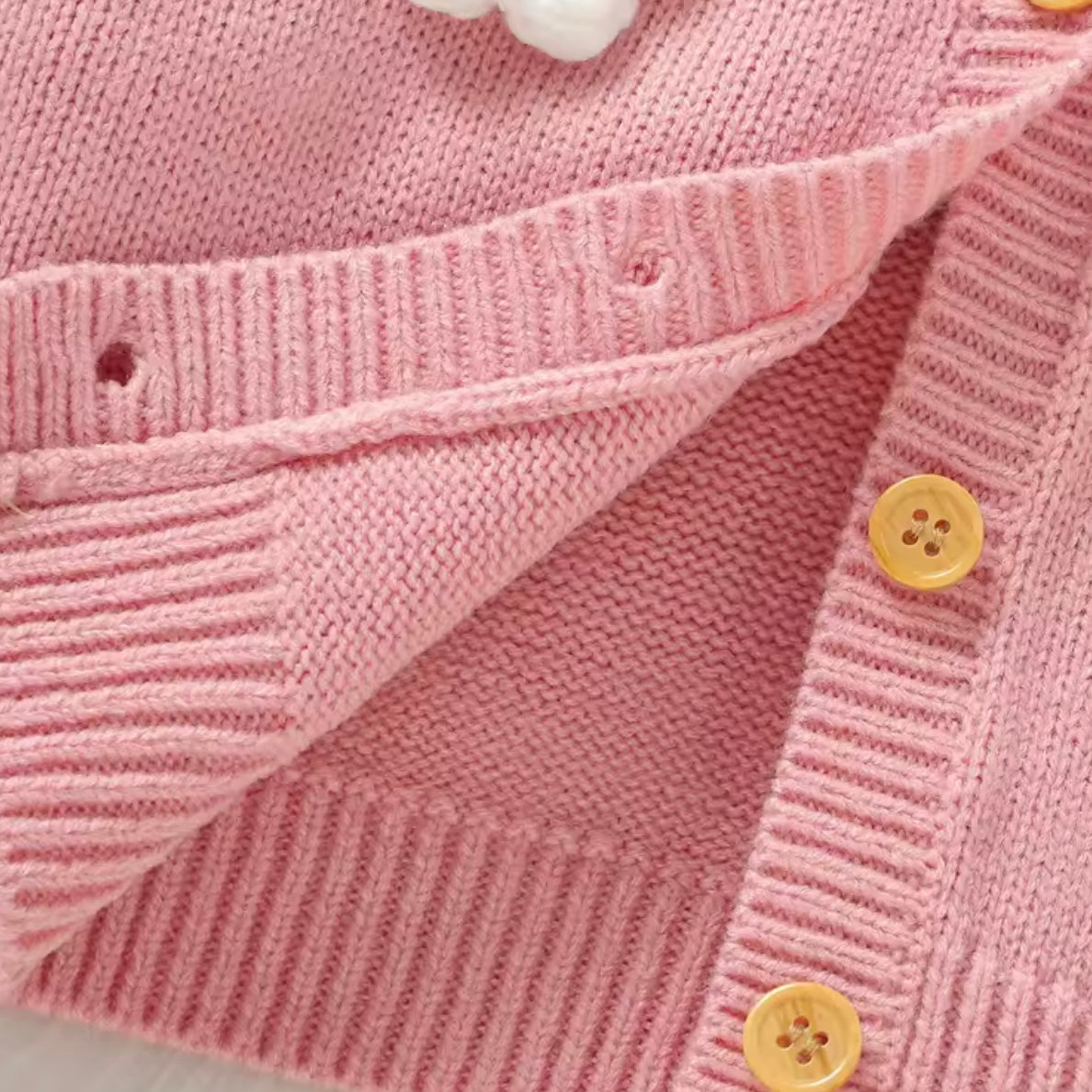 PINK FLOWER KNITTED CARDIGAN