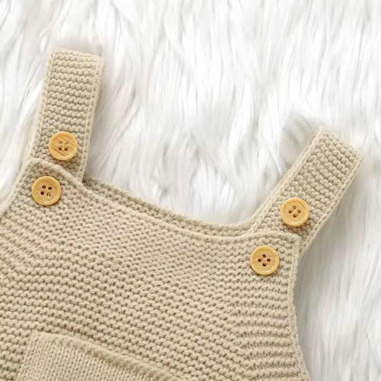 BEIGE CAMEL COLLARED ROMPER AND JUMPER SET